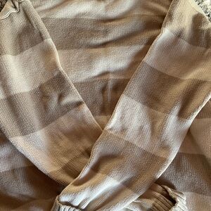 Brandy Melville Tan and Cream Striped Sweater